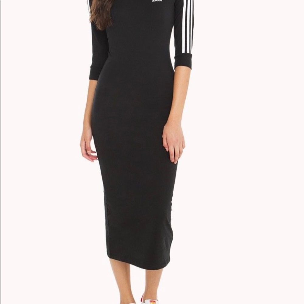 adidas fitted black dress